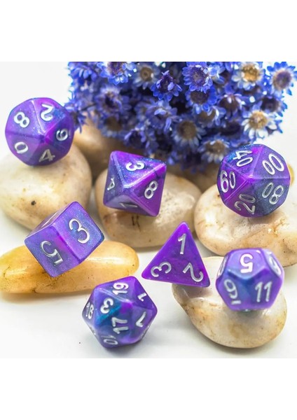 BL02 Mavi Gri Tarzı Et Sparkle Galaxy Dnd Zar D&d Dice D4 D6 D8 D10 D% D12 D20 Çokyüzlü Oyunlar Zar Seti Masa Oyunları Için Mtg Rpg (Yurt Dışından) indirimleri