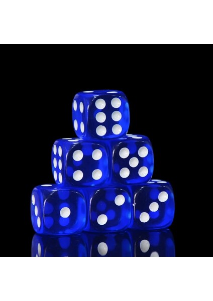 Mavi Stil Ack Yeni Akrilik Zar Ransparent Yuvarlak Köşe Yüksek Li Butik Oyun Zar (Yurt Dışından)