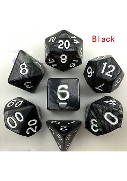 Siyah Stil 6colors Çok Yönlü Zar D&d D4 D6 D8 D10 D% D12 D20 Çokyüzlü Oyunlar Zar Seti Masa Oyunu Eğlencesi Zar ve (Yurt Dışından)