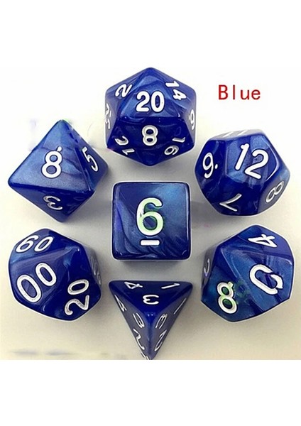 Siyah Stil 6colors Çok Yönlü Zar D&d D4 D6 D8 D10 D% D12 D20 Çokyüzlü Oyunlar Zar Seti Masa Oyunu Eğlencesi Zar ve (Yurt Dışından)