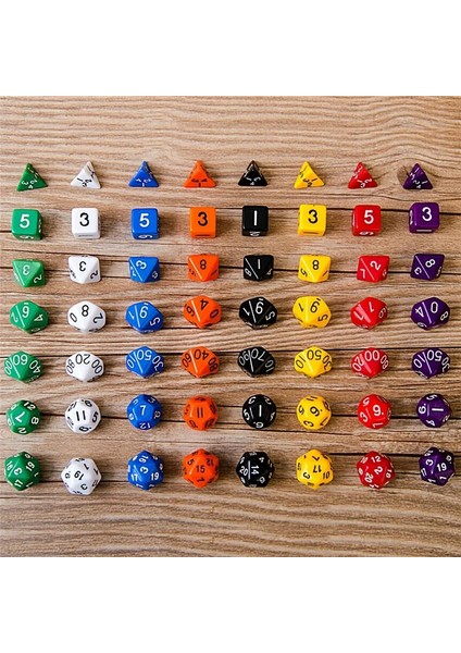 Siyah Stil 6colors Çok Yönlü Zar D&d D4 D6 D8 D10 D% D12 D20 Çokyüzlü Oyunlar Zar Seti Masa Oyunu Eğlencesi Zar ve (Yurt Dışından)