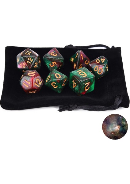 MESSIER17 Bir Stil Nebula Glitter Çokyüzlü Zar Seti D4 D6 D8 D10 D% D12 D20 Rpg Dnd Masa Oyunları Için (Yurt Dışından)