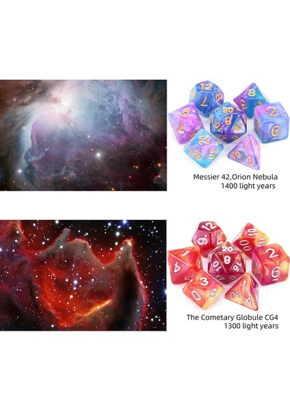 MESSIER17 Bir Stil Nebula Glitter Çokyüzlü Zar Seti D4 D6 D8 D10 D% D12 D20 Rpg Dnd Masa Oyunları Için (Yurt Dışından)
