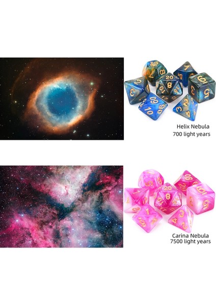 MESSIER17 Bir Stil Nebula Glitter Çokyüzlü Zar Seti D4 D6 D8 D10 D% D12 D20 Rpg Dnd Masa Oyunları Için (Yurt Dışından)