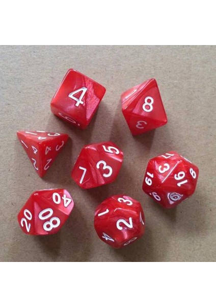 Kırmızı Stil Kumar ve Oyun Çok Taraflı Zar Renkli Zar Oyunu Trpg Oynamak Oyun Sever Partiler Için Partiler Için Trpg Gamer (Yurt Dışından)