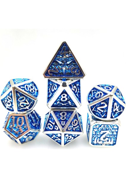 F Stili Et Dnd Metal Zar Seti D&d Çokyüzlü Zar Hediye Dnd Mtg Trpg Rol Oynama Tahta Oyunları Matematik Öğretimi Kadife Kılıfı ile (Yurt Dışından)