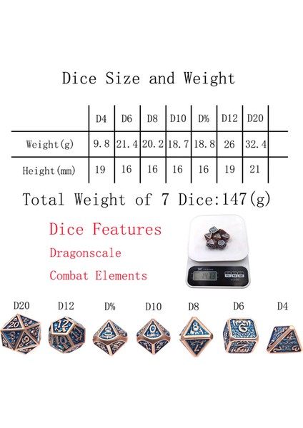 F Stili Et Dnd Metal Zar Seti D&d Çokyüzlü Zar Hediye Dnd Mtg Trpg Rol Oynama Tahta Oyunları Matematik Öğretimi Kadife Kılıfı ile (Yurt Dışından) modelleri