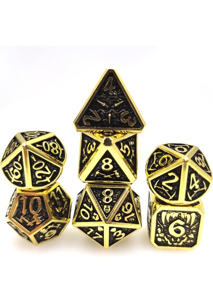 F Stili Et Dnd Metal Zar Seti D&d Çokyüzlü Zar Hediye Dnd Mtg Trpg Rol Oynama Tahta Oyunları Matematik Öğretimi Kadife Kılıfı ile (Yurt Dışından) fırsatları