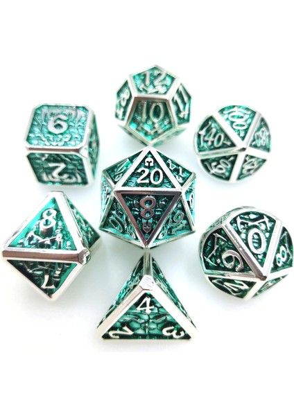 F Stili Et Dnd Metal Zar Seti D&d Çokyüzlü Zar Hediye Dnd Mtg Trpg Rol Oynama Tahta Oyunları Matematik Öğretimi Kadife Kılıfı ile (Yurt Dışından) indirimleri