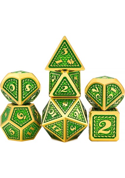 DS11 Stili Dragon Scale Metal Çokyüzlü Zar Seti D20 D12 D% D10 D8 D6 D4 Masa Oyunları Için Trpg Dnd (Yurt Dışından)