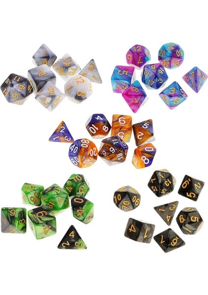 C-Gri Beyaz Stil Olyhedral Zar Çift Renkli Çokyüzlü Oyun Zar For Rpg Dungeons And Dragons Dnd Rpg Mtg D20 D12 D10 D8 D6 D4 Masa Oyunu (Yurt Dışından)