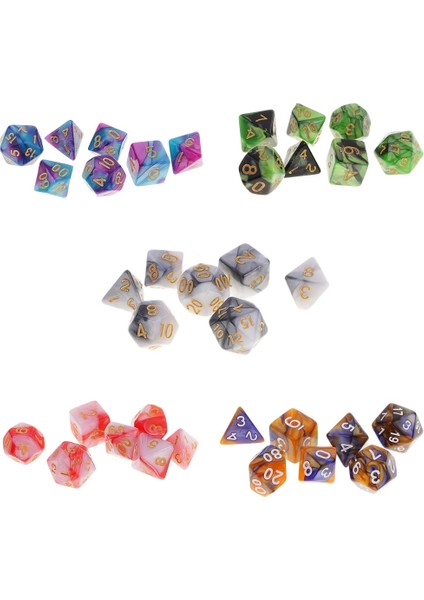 C-Gri Beyaz Stil Olyhedral Zar Çift Renkli Çokyüzlü Oyun Zar For Rpg Dungeons And Dragons Dnd Rpg Mtg D20 D12 D10 D8 D6 D4 Masa Oyunu (Yurt Dışından)
