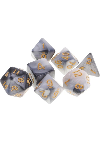 C-Gri Beyaz Stil Olyhedral Zar Çift Renkli Çokyüzlü Oyun Zar For Rpg Dungeons And Dragons Dnd Rpg Mtg D20 D12 D10 D8 D6 D4 Masa Oyunu (Yurt Dışından)