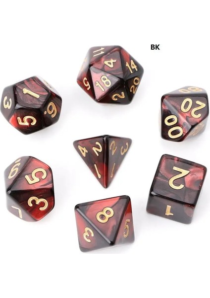 Siyah Stil Trpg Board Game Dungeons And Dragons D4-D20 Için Akrilik Çokyüzlü Zar (Yurt Dışından)