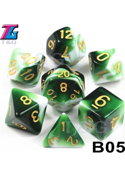 B05 Stili Çokyüzlü Zar Trpg Dnd Gameet D4 D6 D8 D10 D12 D20 Masa Oyunu Için Çok Taraflı (Yurt Dışından)