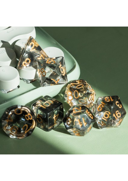 Siyah Gümüş Yazı Tipi Stili Et Blackwhite Girdap Dnd Zar D&d Zar D4 D6 D8 D10 D% D12 D20 Çokyüzlü Oyunlar Zar Seti Masa Oyunları Için Mtg Rpg (Yurt Dışından)
