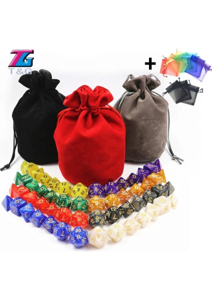 Siyah Stil Zar Çantası Rpg Dnd Masa Oyunu 8 Takım D4 D6 D8 D10 D12 D20 Mermer Akrilik Oyunu (Yurt Dışından) fiyatları