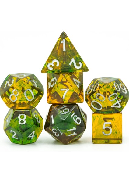 Mürekkep Yeşili Sarı Stil Poludie Yeni Saydam Reçine Dnd Zar Seti D4~D20 Dungeons And Dragons Için Çokyüzlü Zar Rol Yapma Masa Oyunu Mtg Rpg D&d (Yurt Dışından)