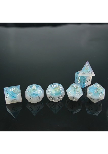 D03 Stili El Yapımı Zar Seti Hassas Renkli Keskin Kenarlı Güzel ve D4-D20, Dnd Rpg Hediyelik Tahta Oyunları Üst Sınıf Çokyüzlü (Yurt Dışından)