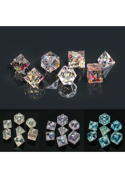 D03 Stili El Yapımı Zar Seti Hassas Renkli Keskin Kenarlı Güzel ve D4-D20, Dnd Rpg Hediyelik Tahta Oyunları Üst Sınıf Çokyüzlü (Yurt Dışından) fiyatları
