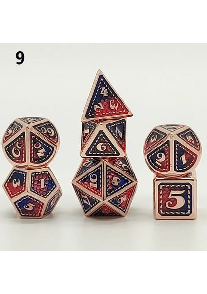 No.7 Tarzı Dragon Scale Metal Zar ve Dnd Zar Seti Dados Rpg Zar Rulo Çokyüzlü Zarlar D4 D6 D8 D10 D20 Oyun Zar Seti (Yurt Dışından) modelleri