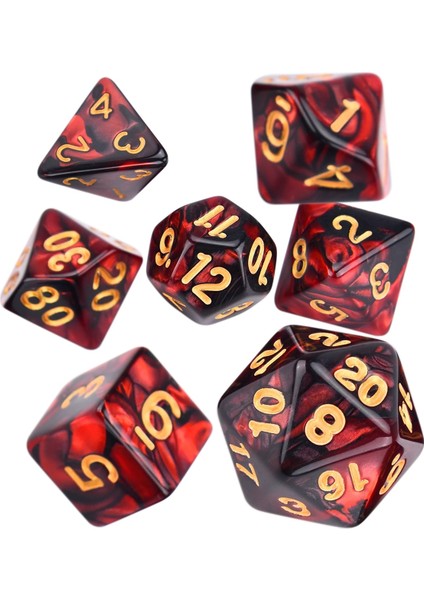 Mavi Gümüş Tarzı 7-Die Çift Renkli Çokyüzlü Zar Trpg Dnd Zar Oyunları Için D20 D12 D10 D% D8 D6 D4 Komple Set (Yurt Dışından)
