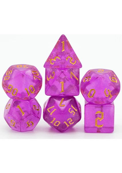 Mor Kırmızı Altın Yazı Tipi Stili Yeni ve Orak Yazı Tipi Dnd Zar Seti D4~D20 Dungeons And Dragons Için Çokyüzlü Zar Rol Yapma Tahta Oyunu ​mtg Rpg D&d Hediye (Yurt Dışından)