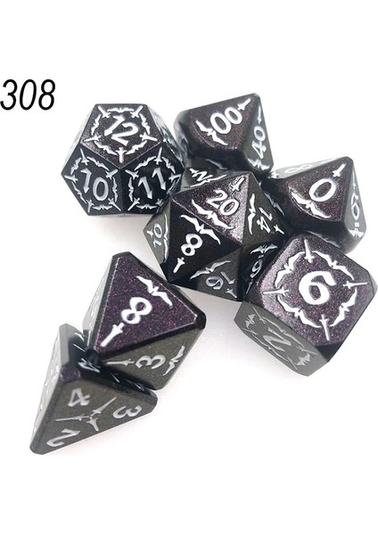 NO.308 Stili Dnd Metal Zar Rpg Mtg Italik Yazı Tipi Kese Içerir Çeşitli Renkler D4 D6 D8 D10 D12 D20 Masa Oyunları Dados Dices (Yurt Dışından)