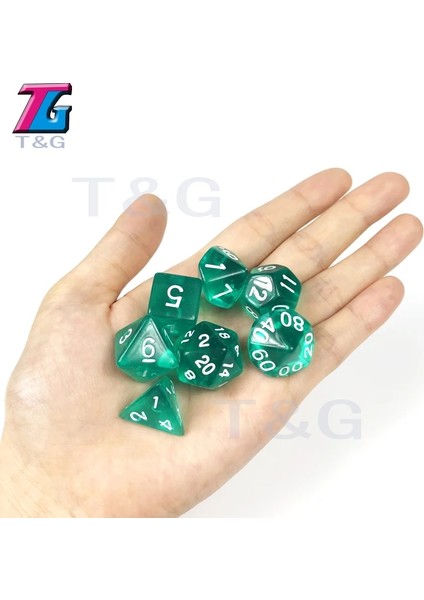 No.18 Tarzı Satış Zar Seti Çokyüzlü D4, D6, D8, D10, D10%, D12, D20 Masa Oyunu Için Renkli Aksesuarlar, Dnd, Rpg 25 Renk (Yurt Dışından) fırsatları