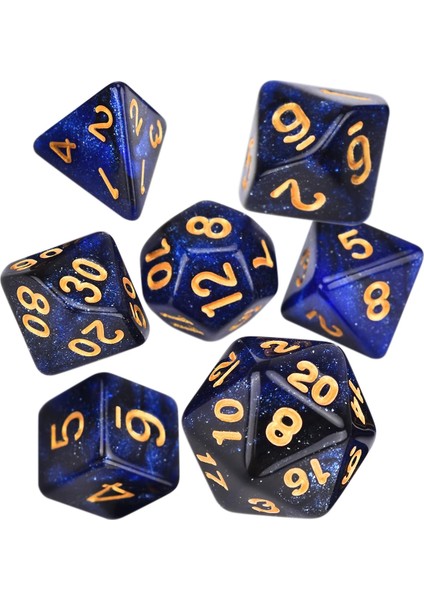 H Tarzı Nebula Glitter Çokyüzlü 7 Parçalı Zar Seti D4 D6 D8 D10 D% D12 D20 Rpg Dnd Masa Oyunları Için (Yurt Dışından) fiyatları