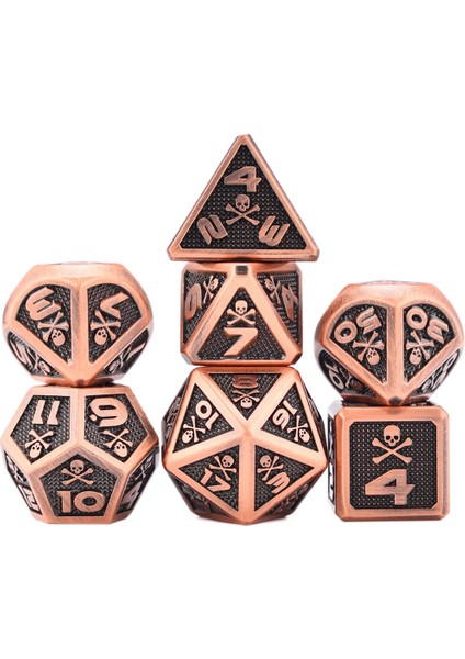 Sb6 Stili Kafatası ve Kemikler Trpg Dnd Zar Oyunları Için Büyük Boy Metal Zar Seti D4 D6 D8 D10 D% D12 D20 (Yurt Dışından)