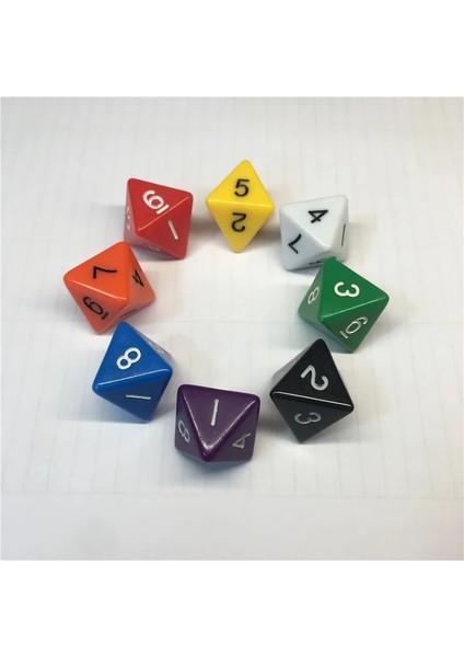 Beyaz Stil 8 Adet 8 Taraflı D8 Dijital Zar Komik Rpg Masa Tahtası Kumar Oyunları Dices Için Sayı ile 8 Taraflı (Yurt Dışından)