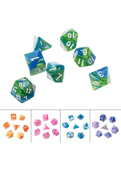 E Stili Et Polyhedron 2 Renkli D&d Mermer Efektli Zar D4 D6 D8 D10 D10% D12 D20 Siyah Kırmızı Mavi Renk Net Zar Oynama 27RD (Yurt Dışından) fırsatları