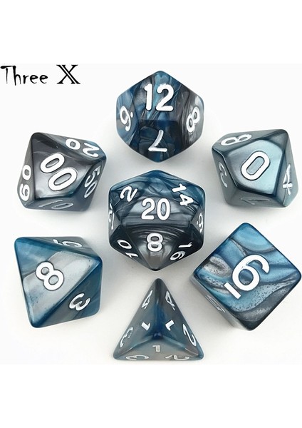 No.24 Tarzı Dnd Oyunu Için Gri Renkli Beyaz Numaralı Mavi 2 Renkli, Farklı Efektli Rpg Zar (Yurt Dışından) fiyatları