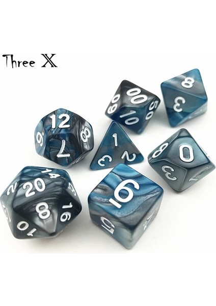 No.24 Tarzı Dnd Oyunu Için Gri Renkli Beyaz Numaralı Mavi 2 Renkli, Farklı Efektli Rpg Zar (Yurt Dışından) modelleri