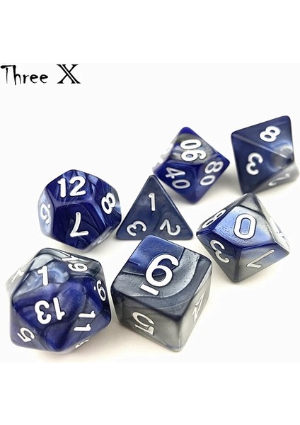 No.24 Tarzı Dnd Oyunu Için Gri Renkli Beyaz Numaralı Mavi 2 Renkli, Farklı Efektli Rpg Zar (Yurt Dışından) indirimleri