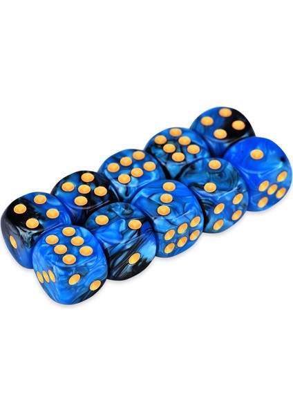 Mavisiyah Stil Shadowrun Champions Rpg Için 10 D6 Zar Seti Yuvarlak Köşeli Kare Kalıp – Vortex, Çift Renk (Yurt Dışından)