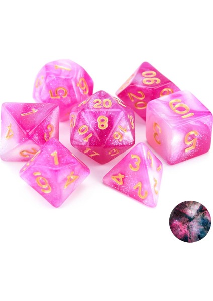 Karina Bulutsusu Stili Nebula Glitter Çokyüzlü Zar Seti D4 D6 D8 D10 D% D12 D20 Rpg Dnd Masa Oyunları Için (Yurt Dışından)