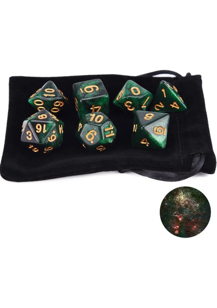 Tarantula Stili Nebula Glitter Çokyüzlü 7 Parçalı Zar Seti D4 D6 D8 D10 D% D12 D20 Rpg Dnd Masa Oyunları Için (Yurt Dışından)
