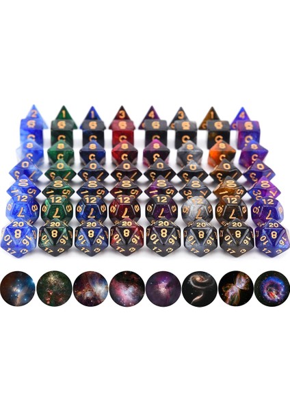 Tarantula Stili Nebula Glitter Çokyüzlü 7 Parçalı Zar Seti D4 D6 D8 D10 D% D12 D20 Rpg Dnd Masa Oyunları Için (Yurt Dışından)