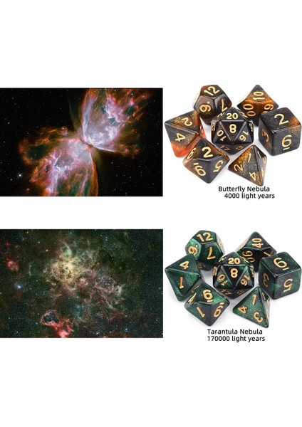 Tarantula Stili Nebula Glitter Çokyüzlü 7 Parçalı Zar Seti D4 D6 D8 D10 D% D12 D20 Rpg Dnd Masa Oyunları Için (Yurt Dışından)