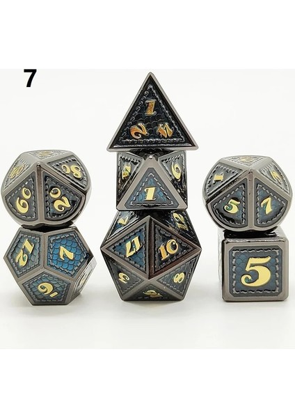 No.2 Tarzı Dragon Scale Metal Zar ve Dnd Zar Seti Dados Rpg Zar Rulo Çokyüzlü Zarlar D4 D6 D8 D10 D20 Oyun Zar Seti (Yurt Dışından) fiyatları