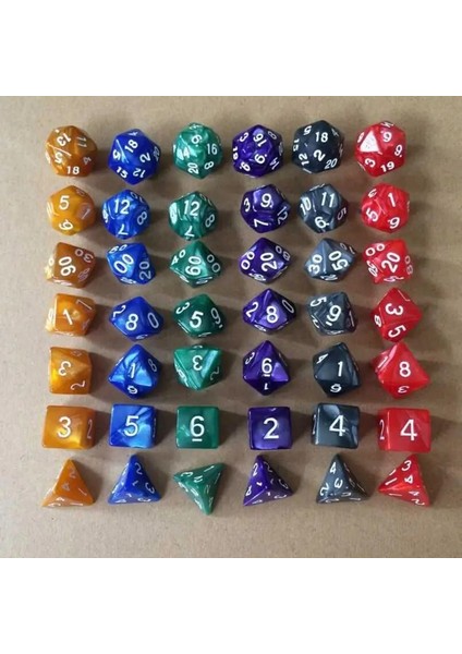Yeşil Stil Et 6 Renk Çok Yönlü Zar D&d D4 D6 D8 D10 D% D12 D20 Çokyüzlü Trpg Oyunları Zar Seti Masa Oyunu Eğlence Zar Sd (Yurt Dışından)