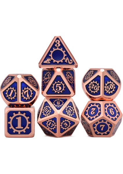 M13 Stili Dnd Masaüstü Rpg'leri Için Mekanik Zar Gameet Metal Zar, Ipli Kılıflı D4 D6 D8 D10 D% D12 D20 (Yurt Dışından)