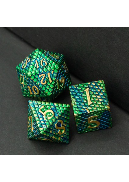 Kırmızı Yeşil Stil Cusdie Dragon Scale Metal D&d Zar, Dnd Zar, Çokyüzlü Zar Seti, Rol Yapma Oyunu Için Mtg Pathfinder (Yurt Dışından)