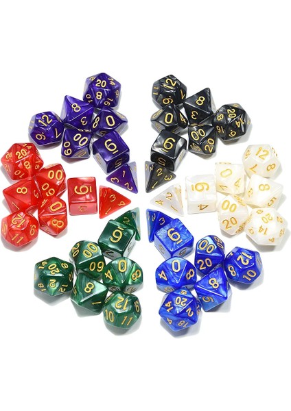 Beyaz W Altın Mürekkep Stili Et Çokyüzlü Zar Rpg Masa Oyunu Dnd Oyunları Için Pearlize Efekt D4 D6 D8 D10 D% D12 D20 (Yurt Dışından) fırsatları