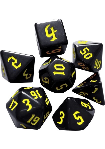 Sarı Stil 7 Adet D10 Çok Taraflı Mücevher Zar Die Rpg Dungeons & Dragons Için Dnd D&d Oyun Seti Set D4 D6 D8 D10 D12 D20 Için Trpg Dnd (Yurt Dışından)