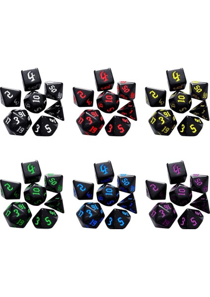 Sarı Stil 7 Adet D10 Çok Taraflı Mücevher Zar Die Rpg Dungeons & Dragons Için Dnd D&d Oyun Seti Set D4 D6 D8 D10 D12 D20 Için Trpg Dnd (Yurt Dışından)