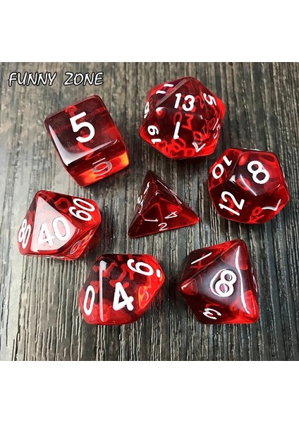 Kırmızı Stil 7pcsset Şeffaf Kristal Zar Seti D4, D6, D8, D10, D10%, D12, D20 Masa Oyunu Rpg Zar, Mor (Yurt Dışından) indirimleri