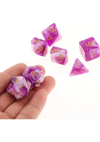 C-Beyaz Mor Tarzı Olyhedral Zar Çift Renkli Çokyüzlü Oyun Zar For Rpg Dungeons And Dragons Dnd Rpg Mtg D20 D12 D10 D8 D6 D4 Masa Oyunu (Yurt Dışından)